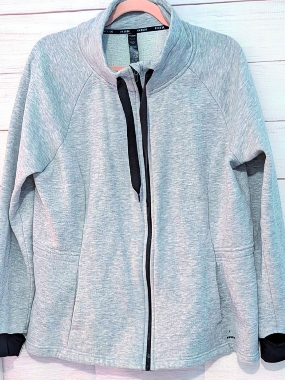 RBX Light Gray Fleece Activewear Full Zip Jogger Jacket Size XL